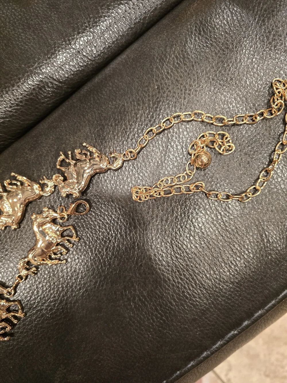 Gold Horse-Link Waist Chain Belt - Women's Jewelry